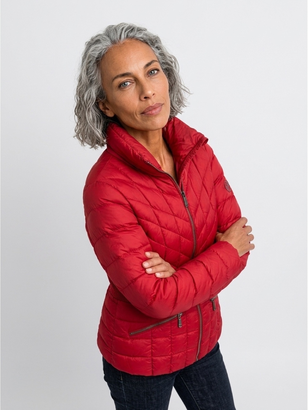 MICHAEL Michael Kors Women S Red Packable Down Puffer Jacket Fitted
